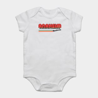 Anaheim, CA \/\/\/\ Retro Typography Design Baby Bodysuit